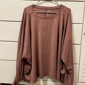 Girlfriend Collective R&R Lounge Shirt Pink Heathered Long Sleeve 6XL